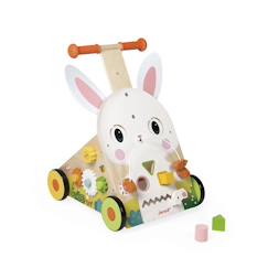 Jouet-Premier âge-Bascules, chariots de marche, trotteurs et porteurs-Chariot de marche en bois fsc lapin