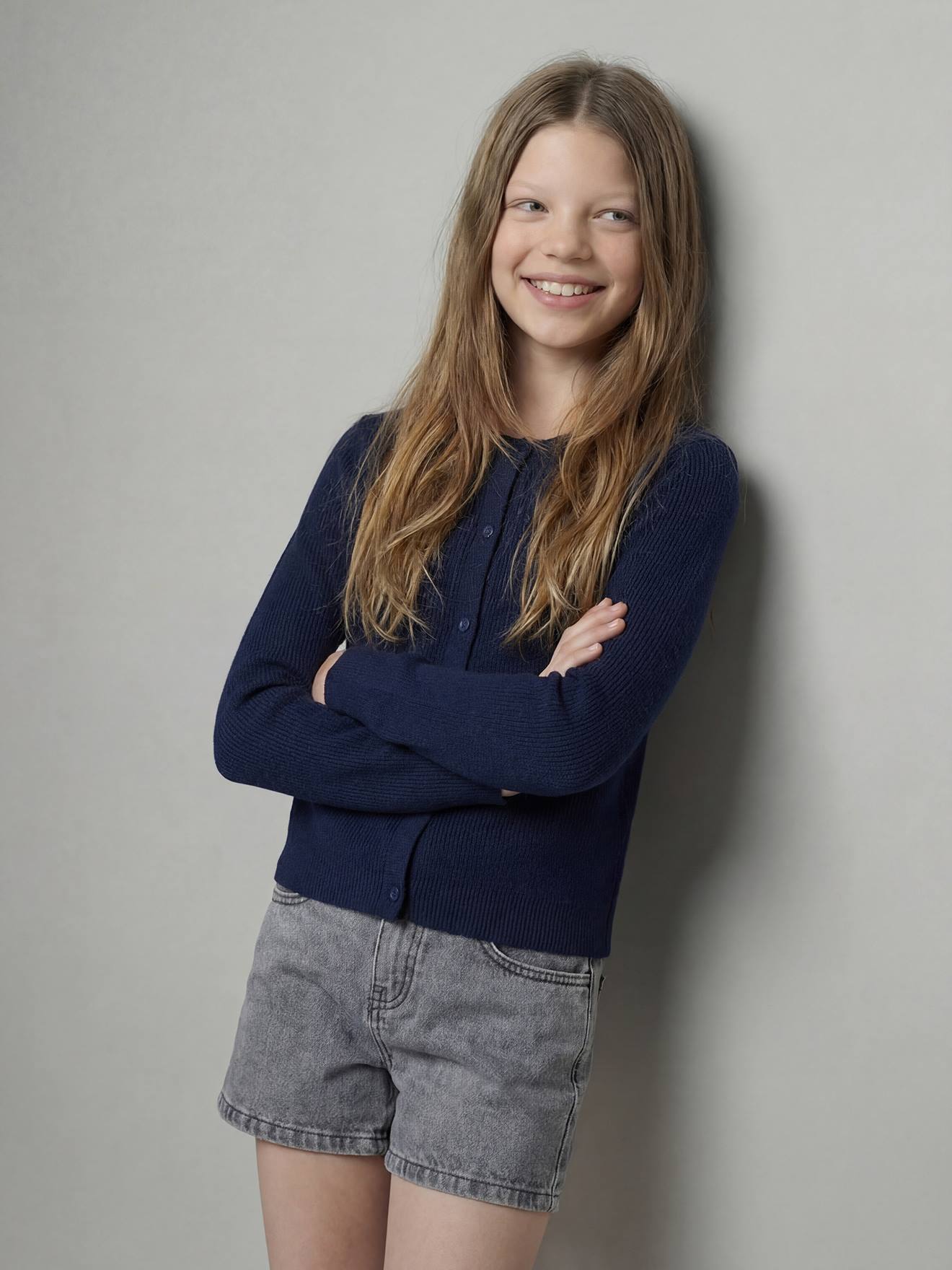 Gilet fille marine