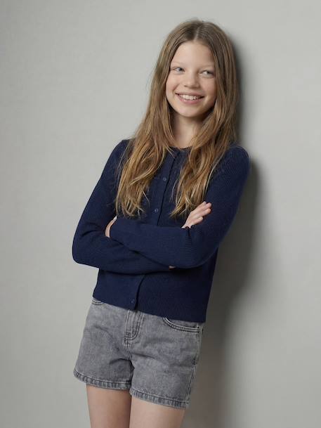Pull Cardigan Fille Marks & Spencer Gris Viscose, Taille 11-12 Ans (occasion Bon état)