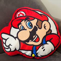 Linge de maison et décoration-Décoration-Matelas de sol, coussin-Futon-Coussin forme imprimé 100% polyester, super mario level up