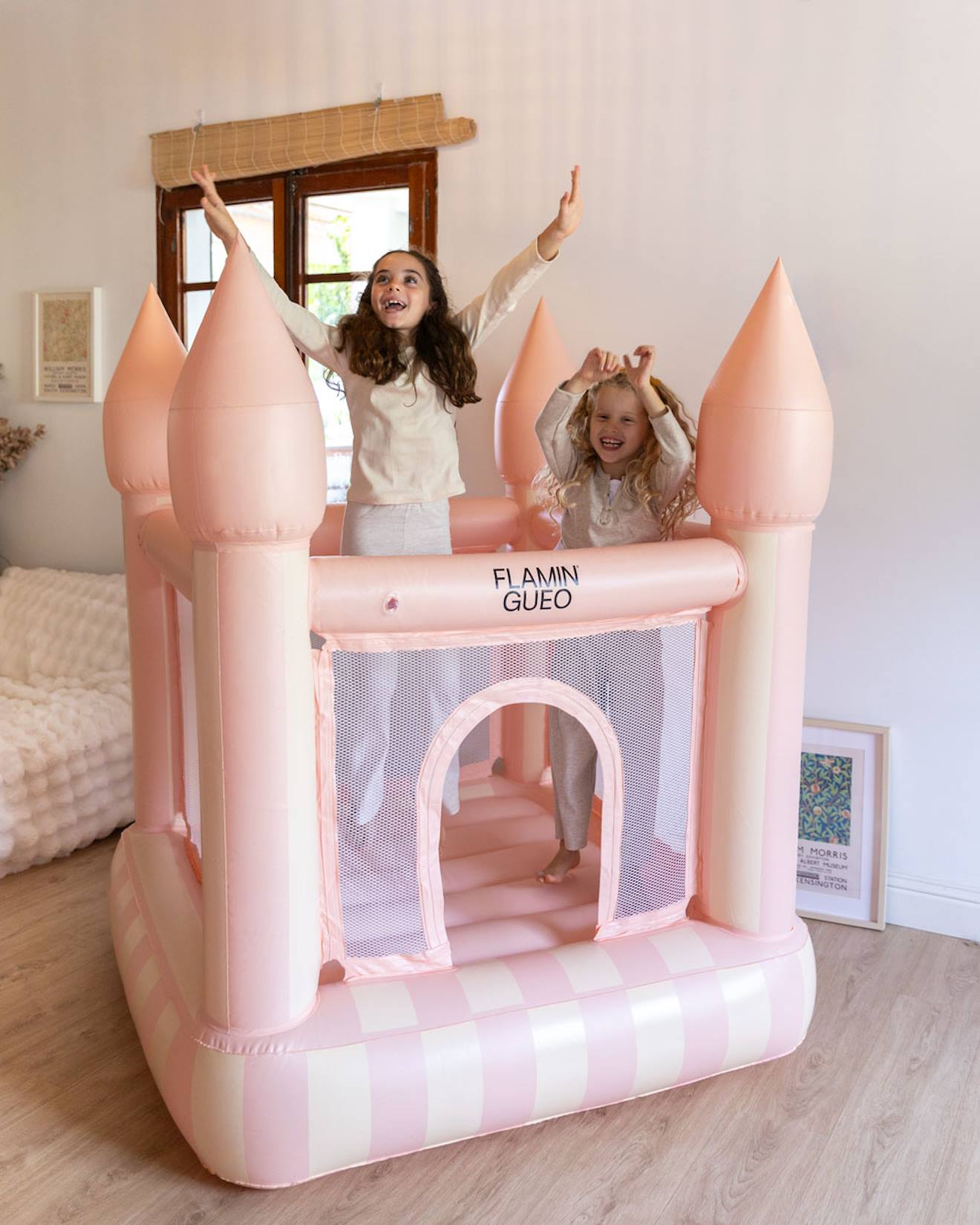 Chateau Gonflable Pvc Avec Gonfleur Rose