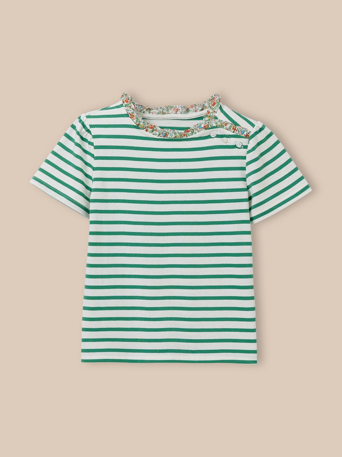 T-shirt Marinière Fille Tissu Liberty - Coton Biologique Liberty Nazanin