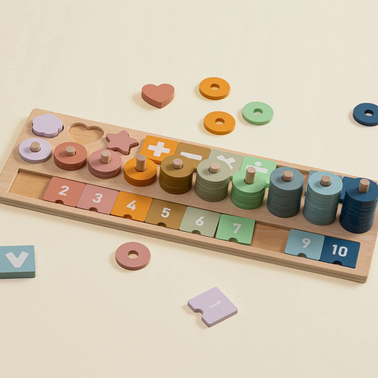 Puzzle Bois Avec Numéros Multicolore