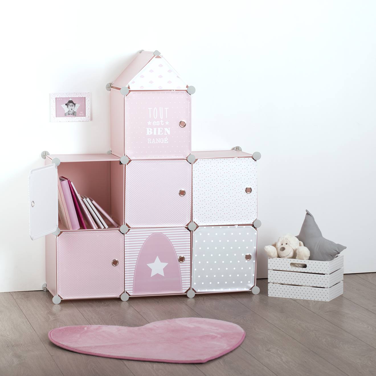 Casiers De Rangement Enfant Chàteau Rose