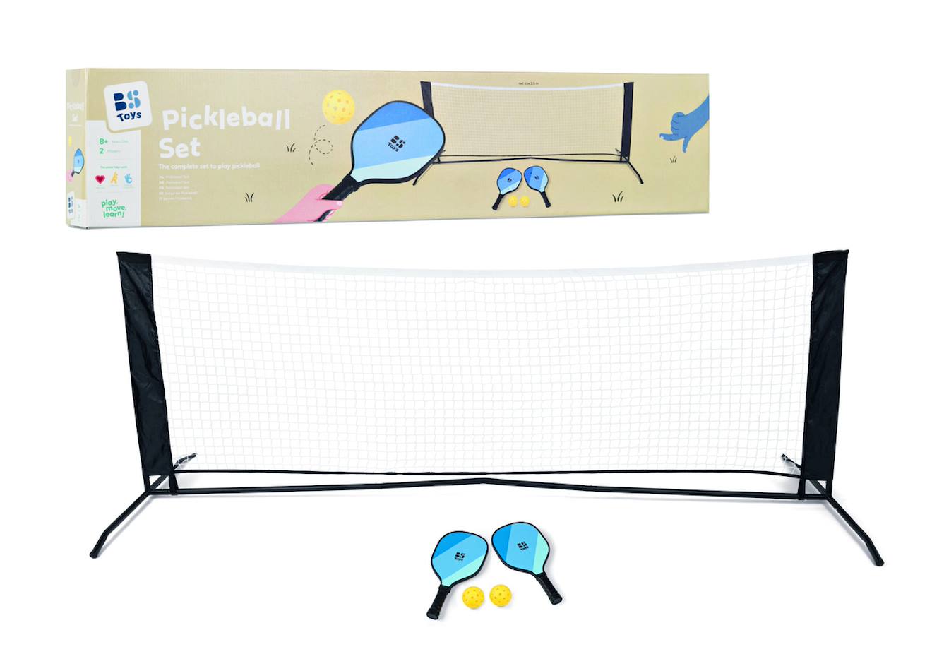 Set pickleball en bois fsc - sport raquettes extérieur enfants - jeu plein air multicolore
