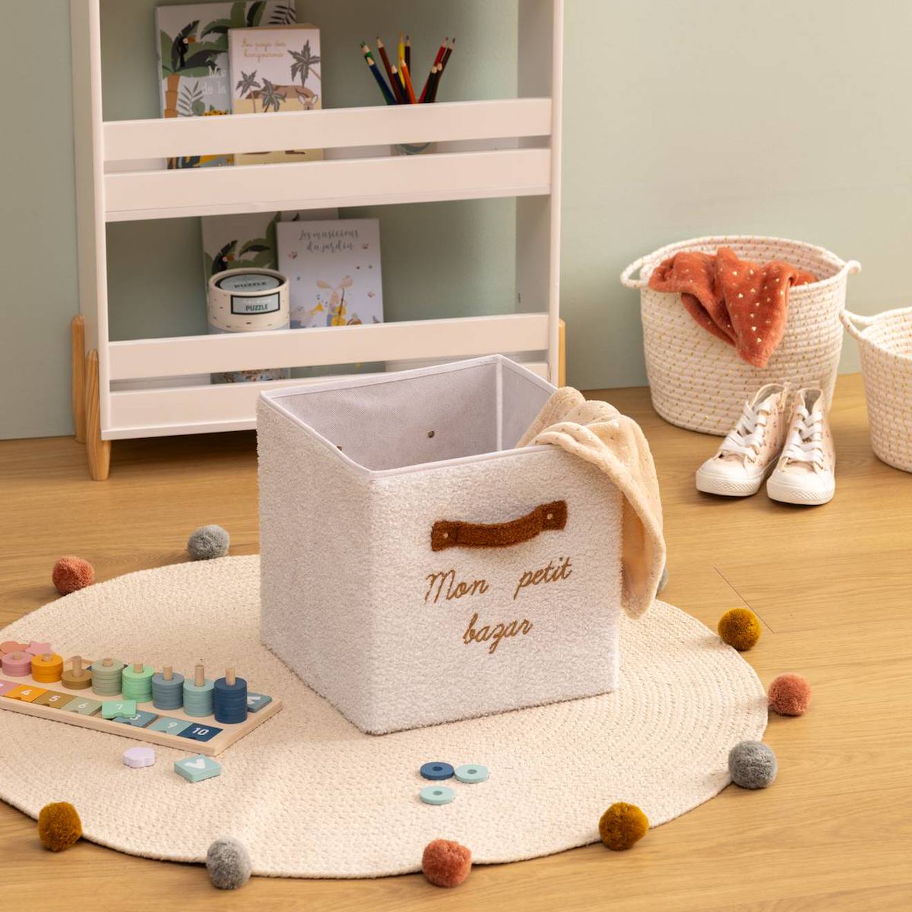 Panier De Rangement Intissé - Fluffy Blanc