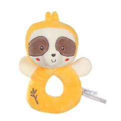 Jouet-Premier âge-Hochet bebe bamboo - paresseux - 14 cm s/carte