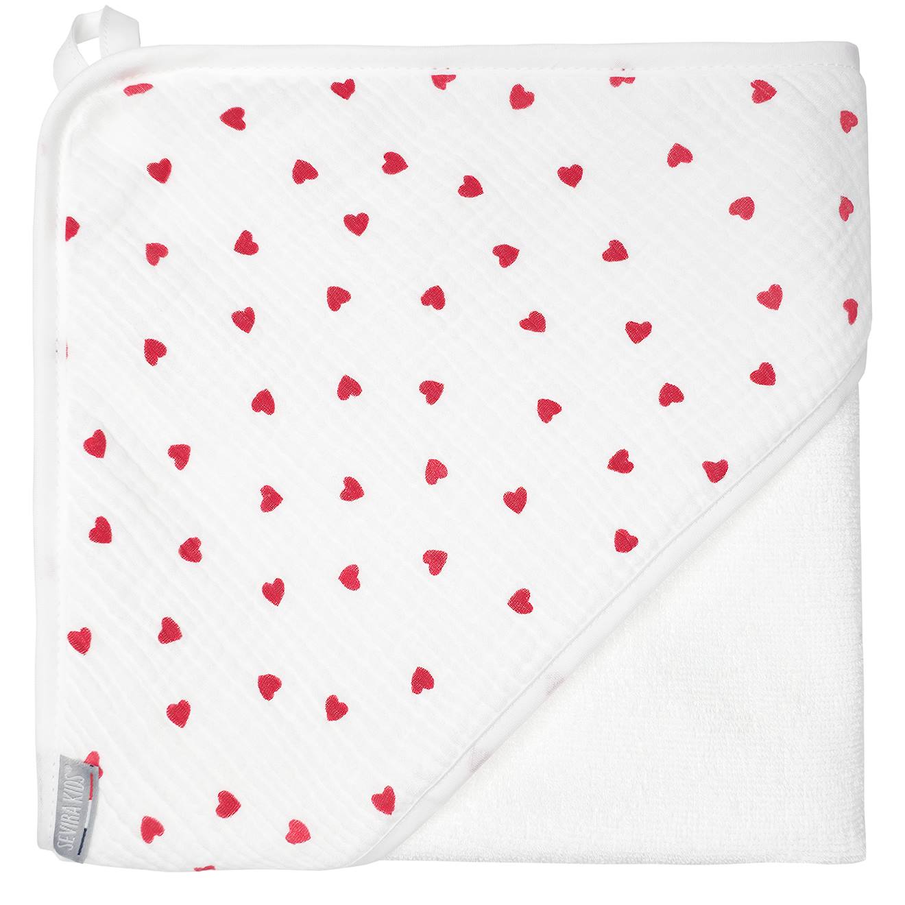 Ma Première Cape De Bain En Bambou Lovio Imprimé Coeurs