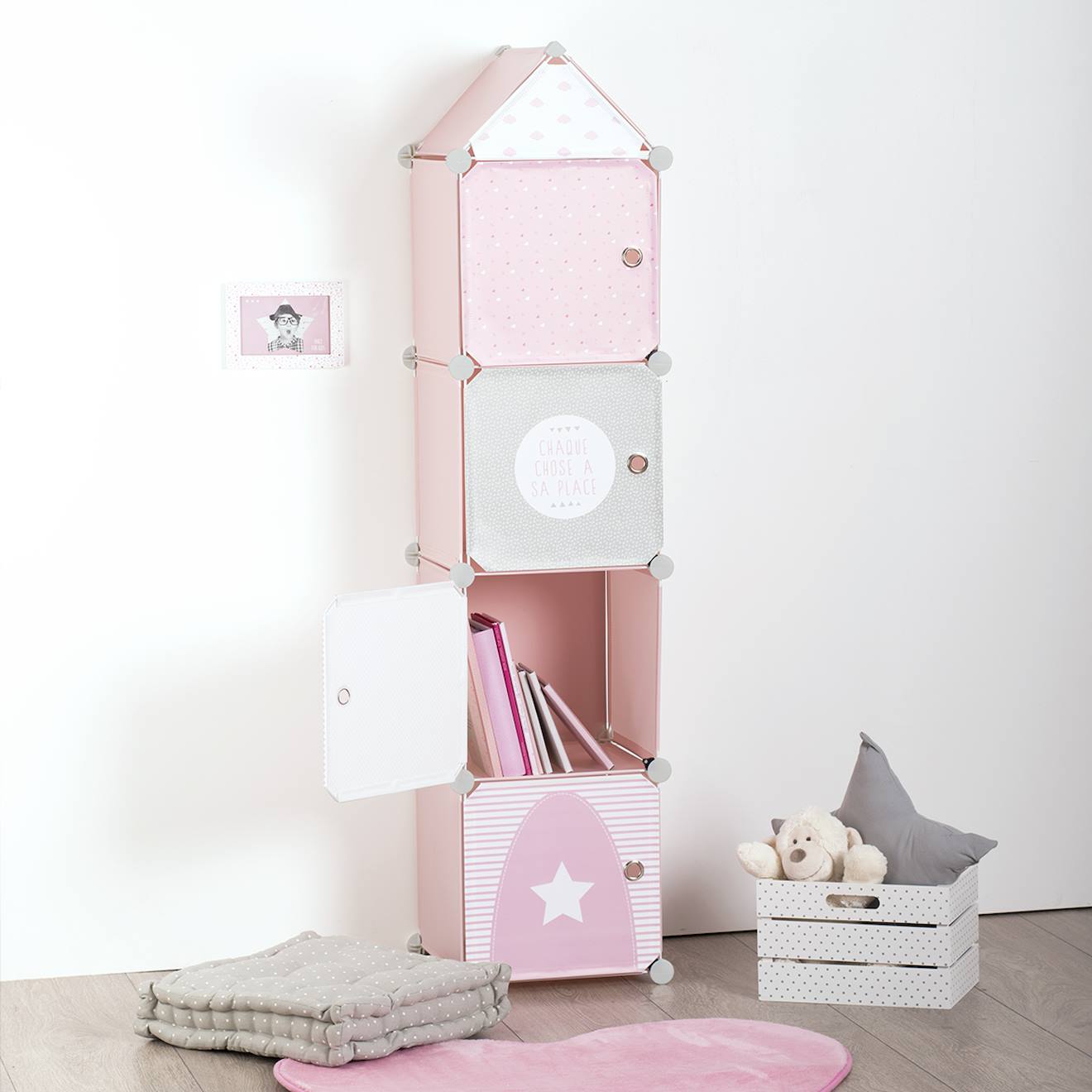 Rangement Colonne 4 Casiers - Sunny Rose