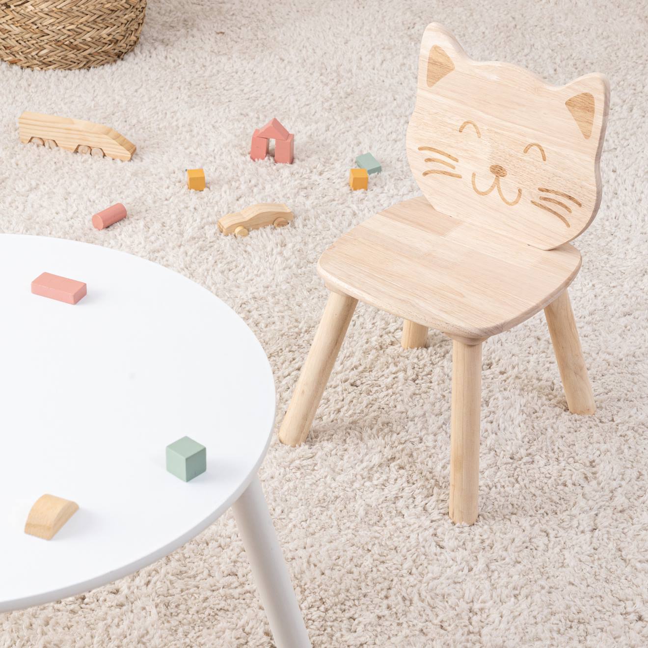 Chaise Enfant Chat En Bois - Pia Marron
