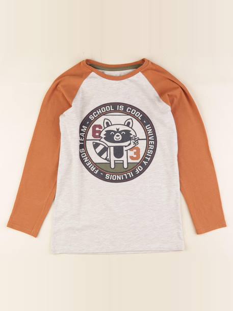 Tee-shirt - 10 ans Beige, orange 1 - vertbaudet enfant 