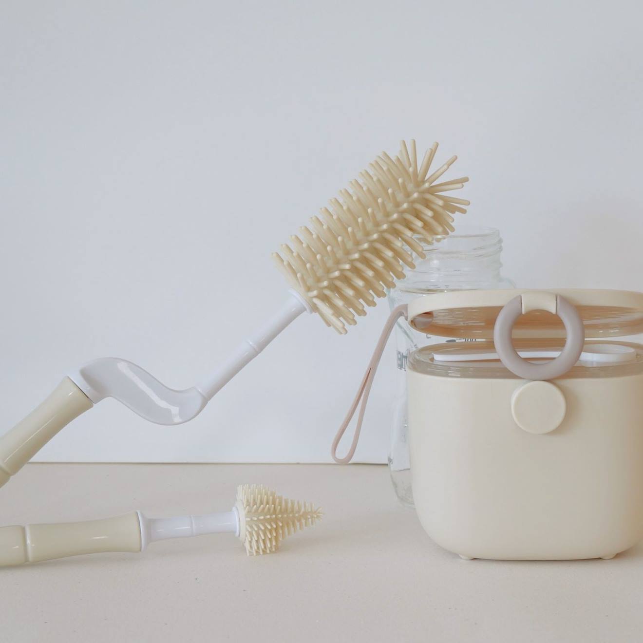 Goupillon Biberon Avec Rince-tétine Bébé Beige - Dune (Bo Jungle) - Image 1