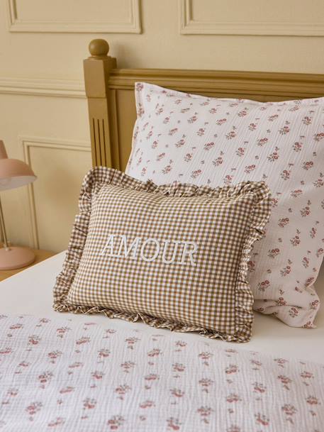 Cyrillus - Coussin "amour" Imprimé Vichy Vichy Curry