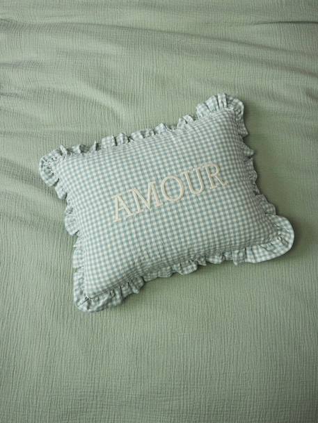 Cyrillus - Coussin "amour" Imprimé Vichy Vichy Vert