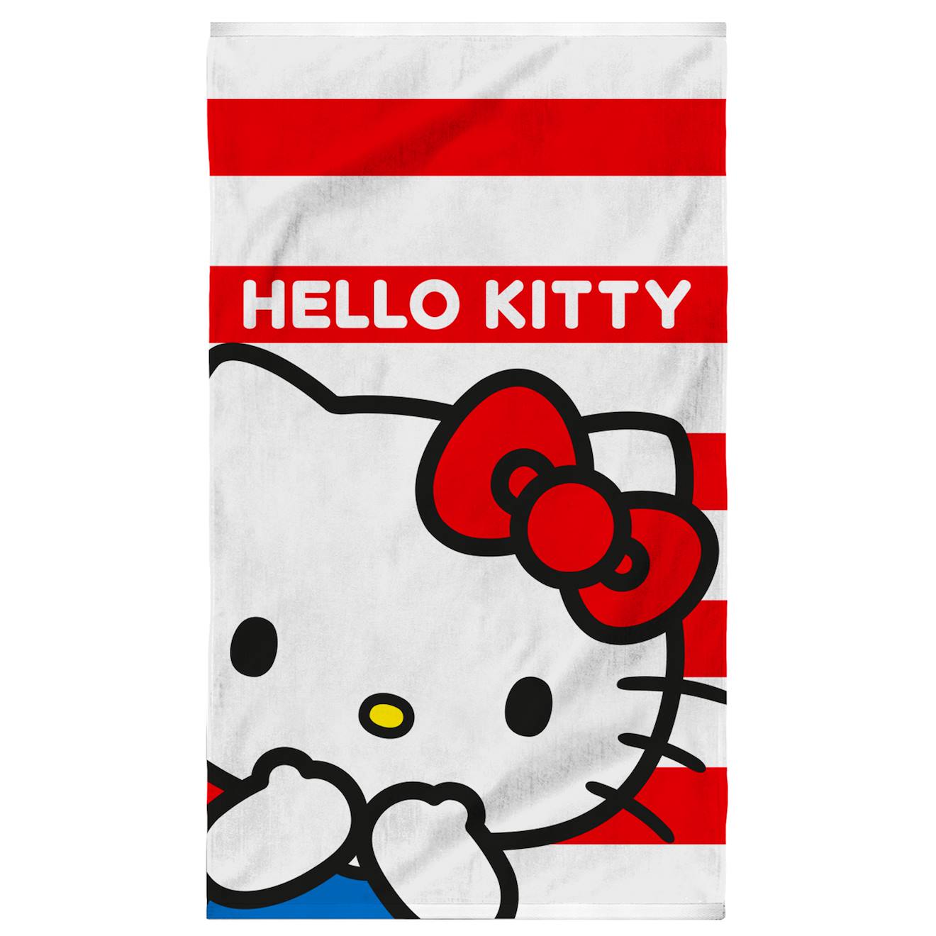 Serviette De Bain Et De Plage Imprimée 100% Coton, Hello Kitty Red Blanc