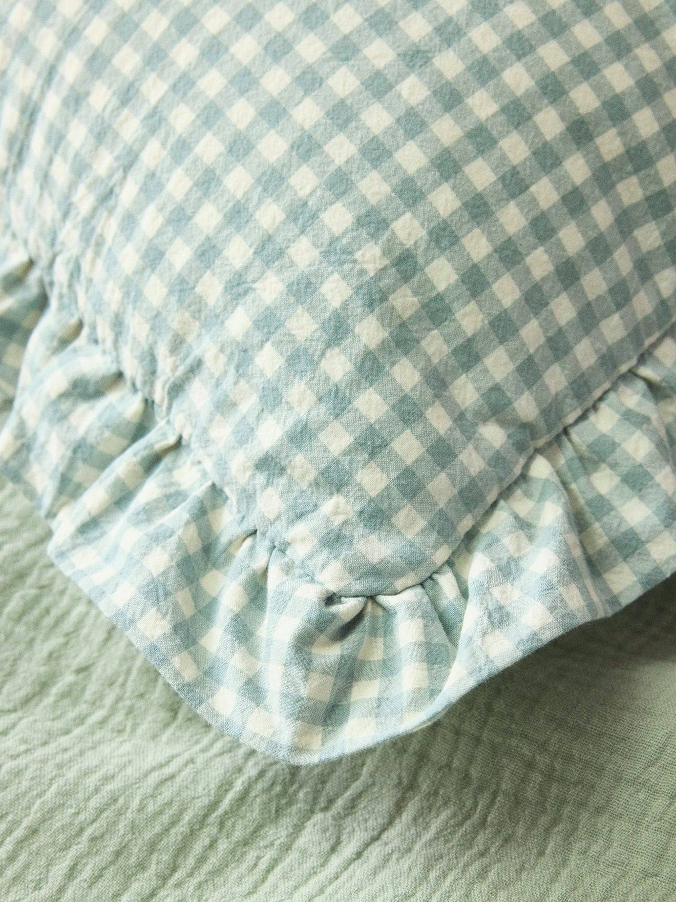 Coussin "amour" Imprimé Vichy Vichy Vert (Cyrillus) - Image 2