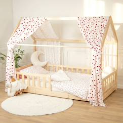 -Ciel de lit cabane en gaze de coton duo 360 cm
