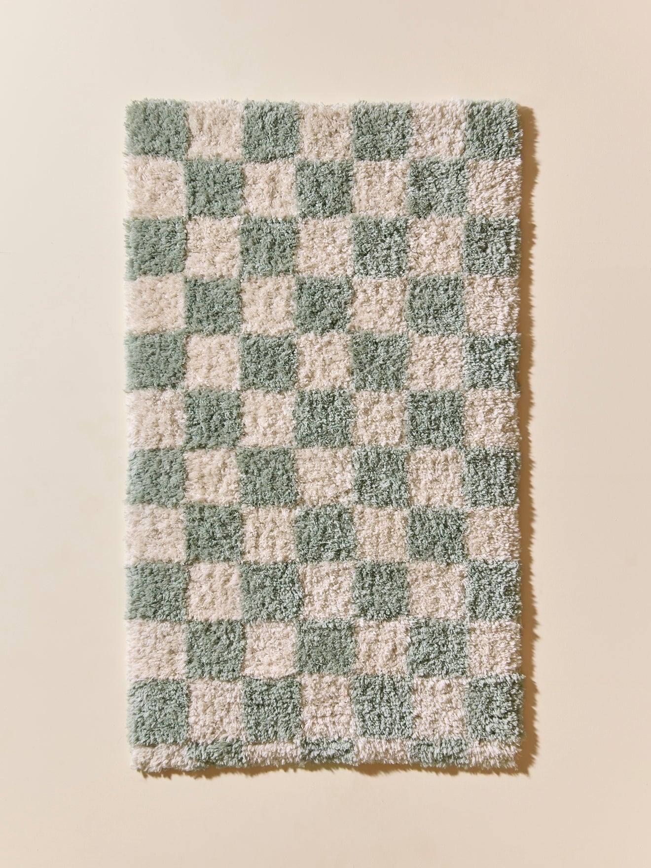 Tapis Damier Celadon Clair