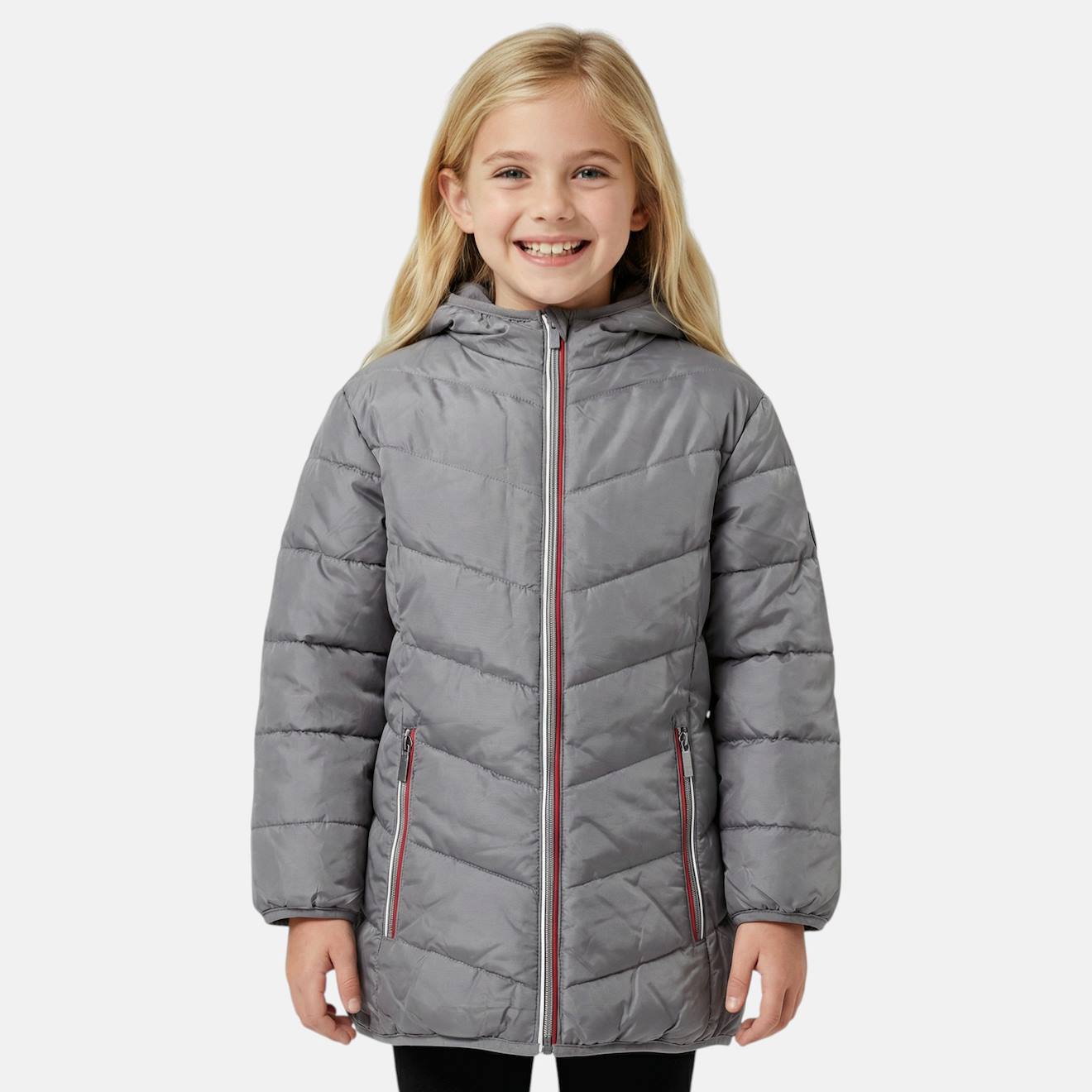 Doudoune Fille Imprimée Gris