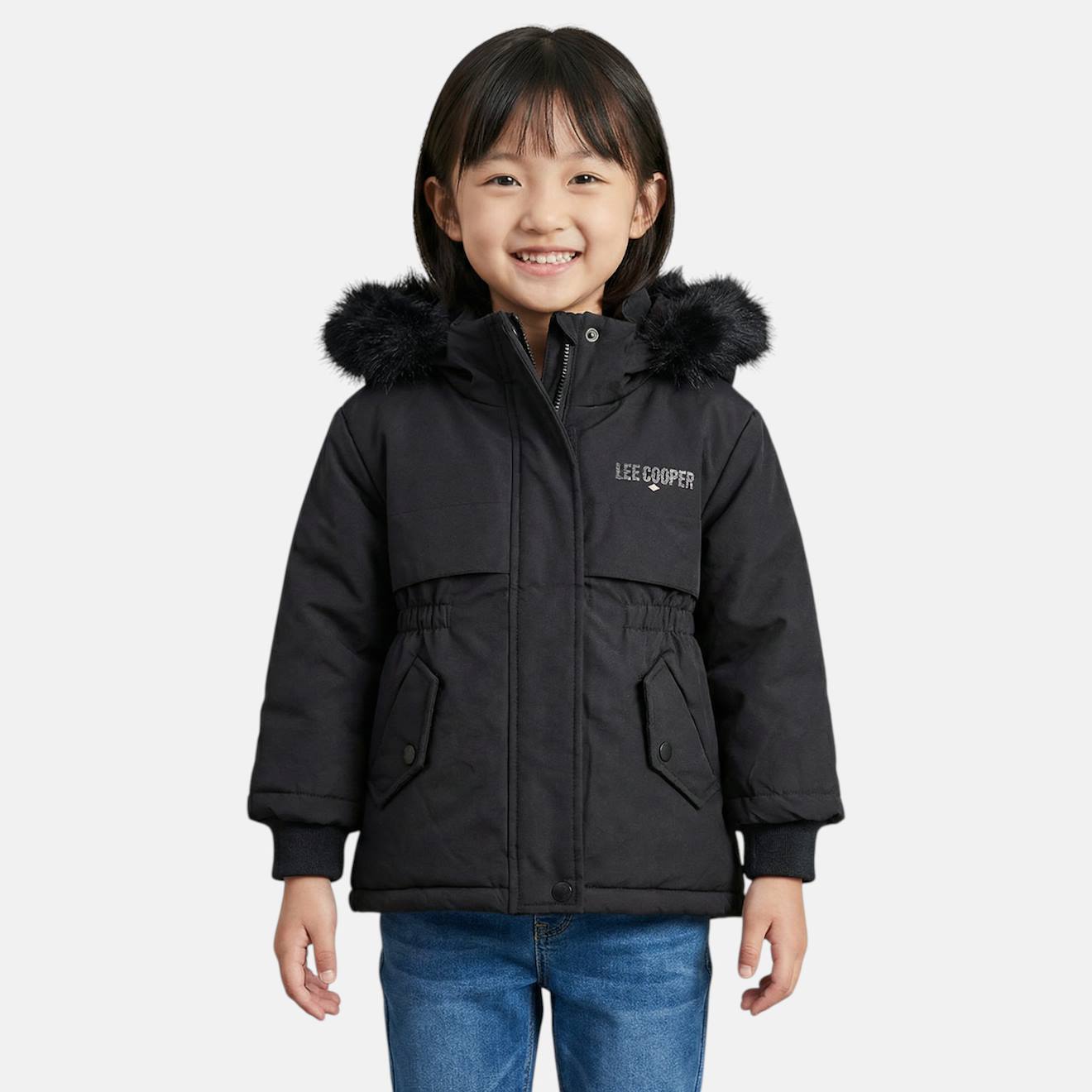 Parka Fille Imprimée Noir Parka Fille Imprimée Noir
