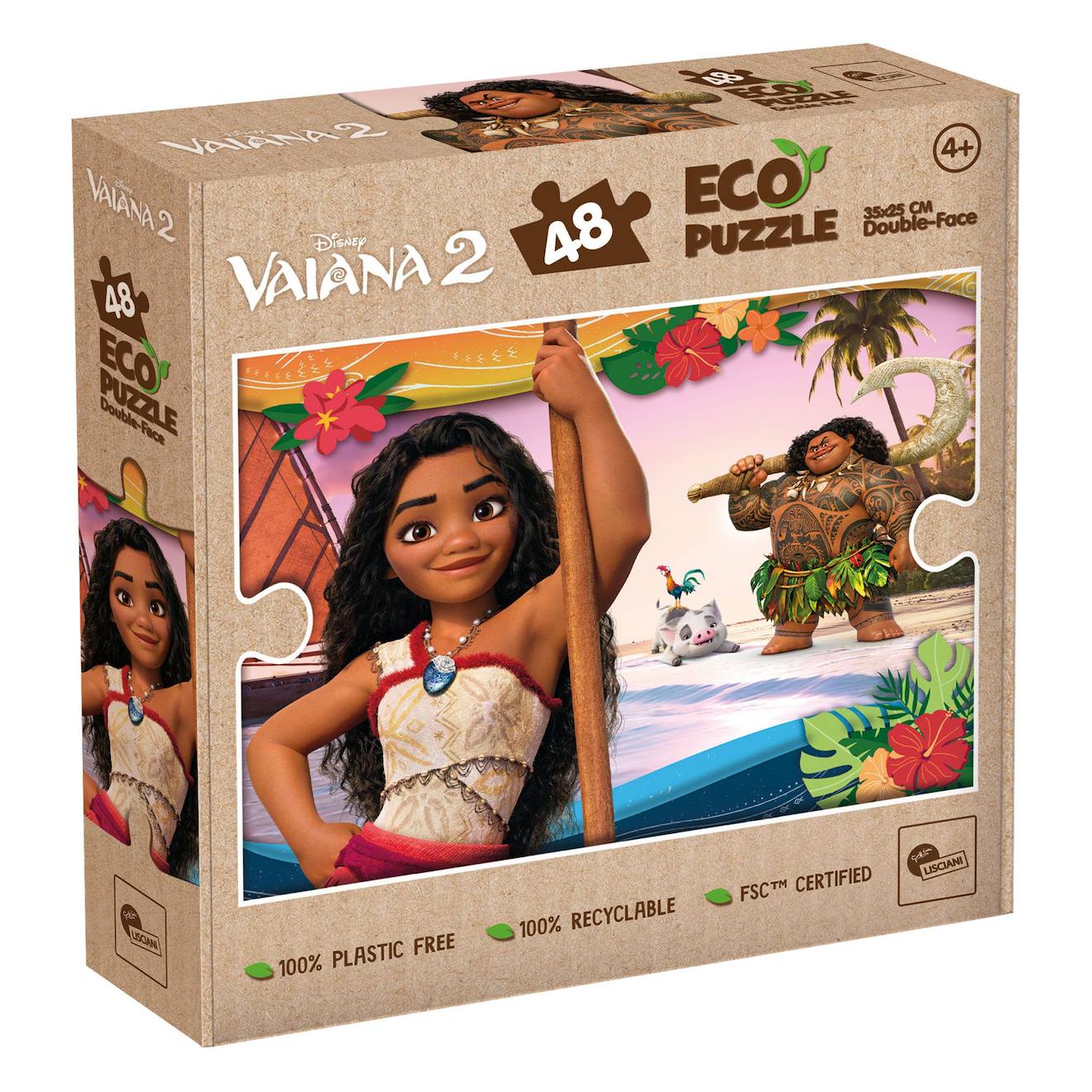 Eco-puzzle 48 Pcs Mini Double Face Vaiana 2 Multicolore