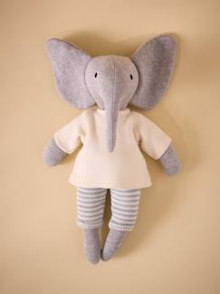 Jouet-Peluche éléphant en tricot avec un ensemble en point mousse