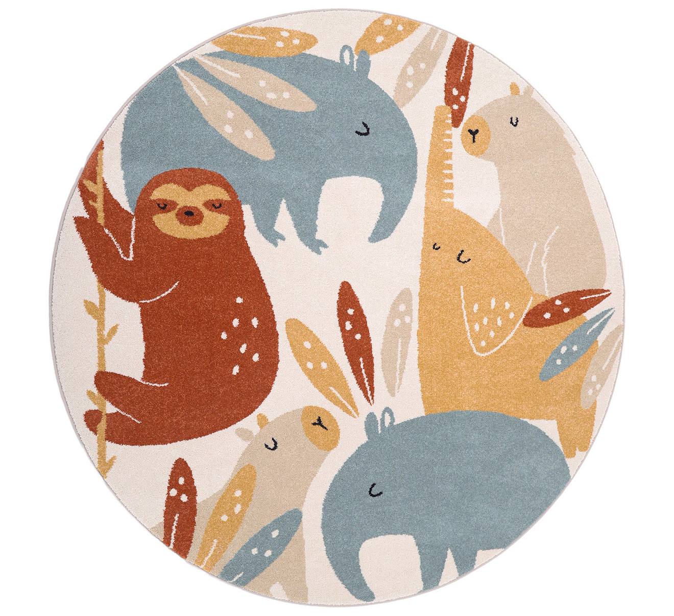 Tapis Jungle Sunrise Rond Multicolore