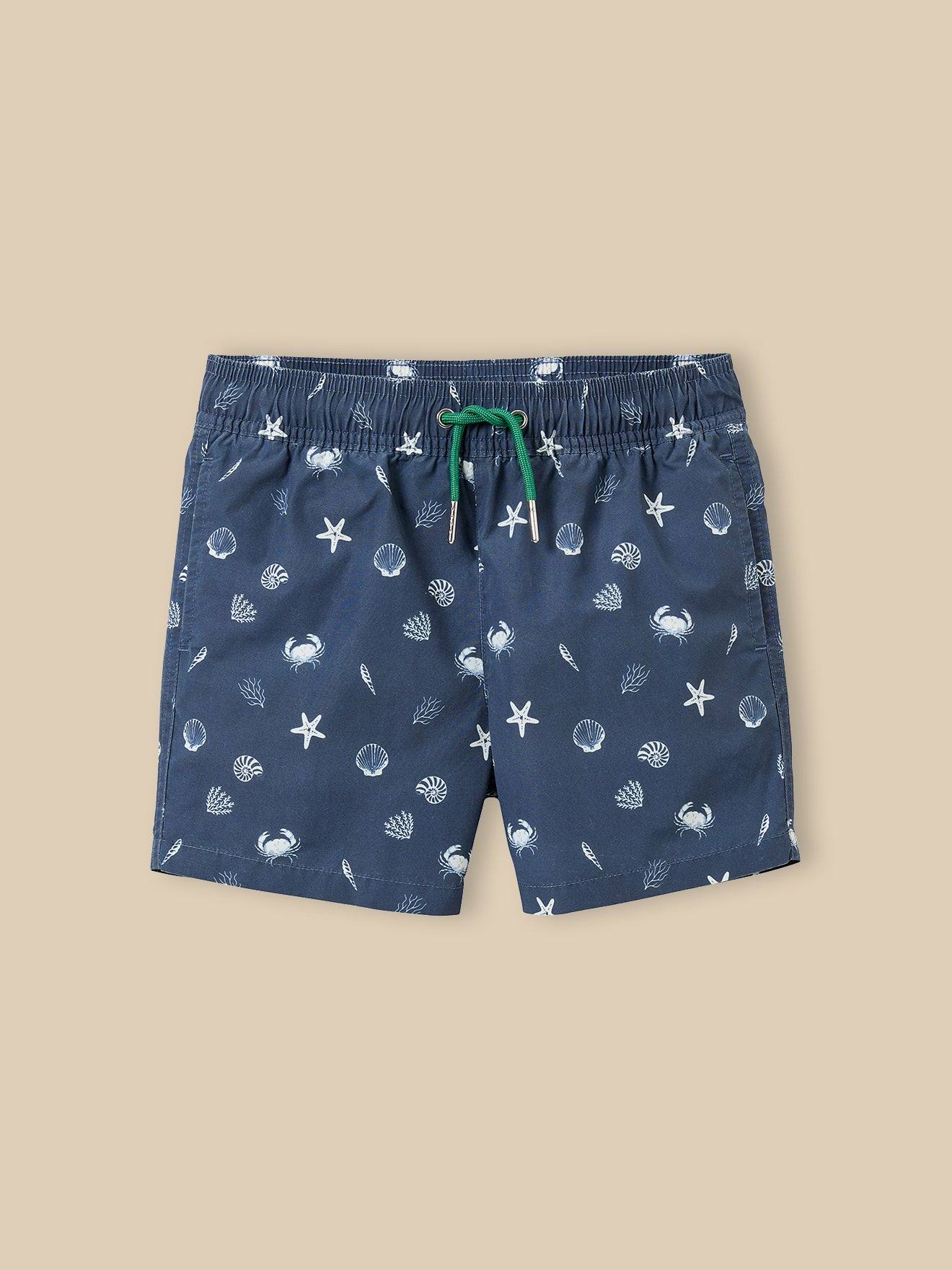 Short De Bain crabes Garçon Marine