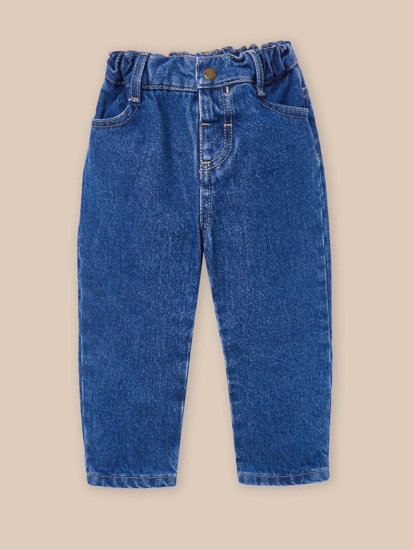 Pantalon Droit En Denim Bébé Denim Bleu
