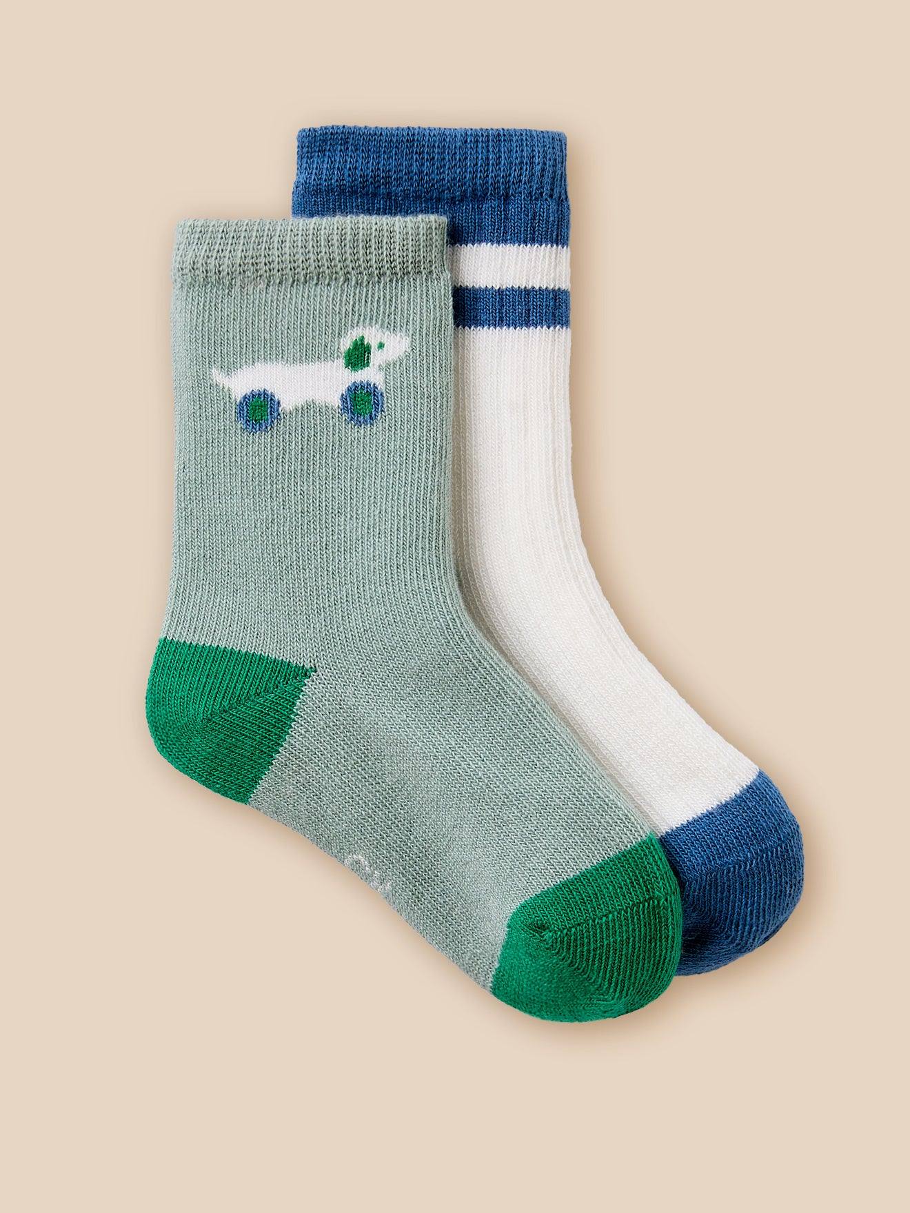 Lot De 2 Paires De Chaussettes Bébé Celadon