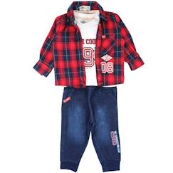 Ensemble bébé t-shirt avec chemise et pantalon  - vertbaudet enfant