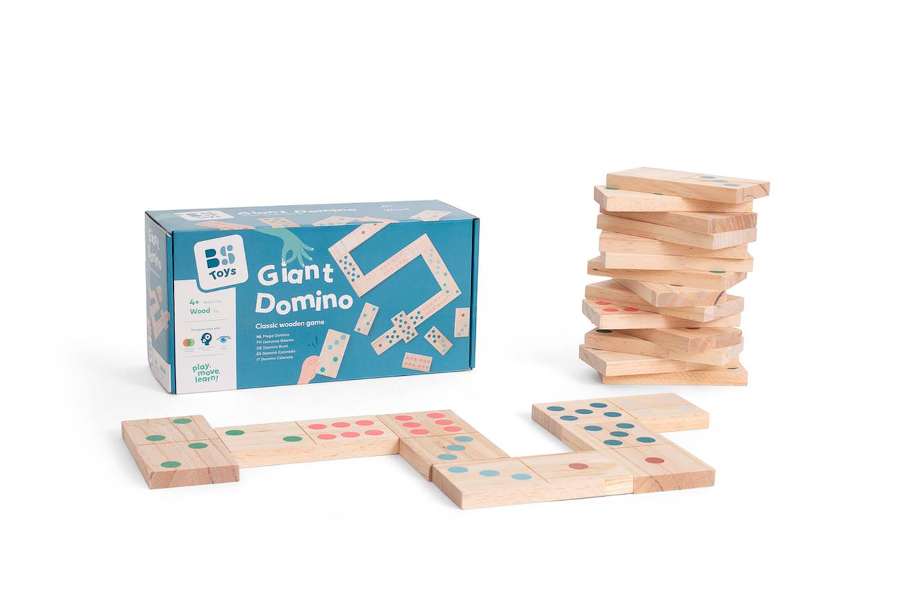 Jeu Domino Géant En Bois Fsc - Jeu De Société Famille Multicolore