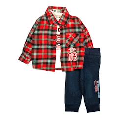 -Ensemble bébé t-shirt avec chemise et pantalon