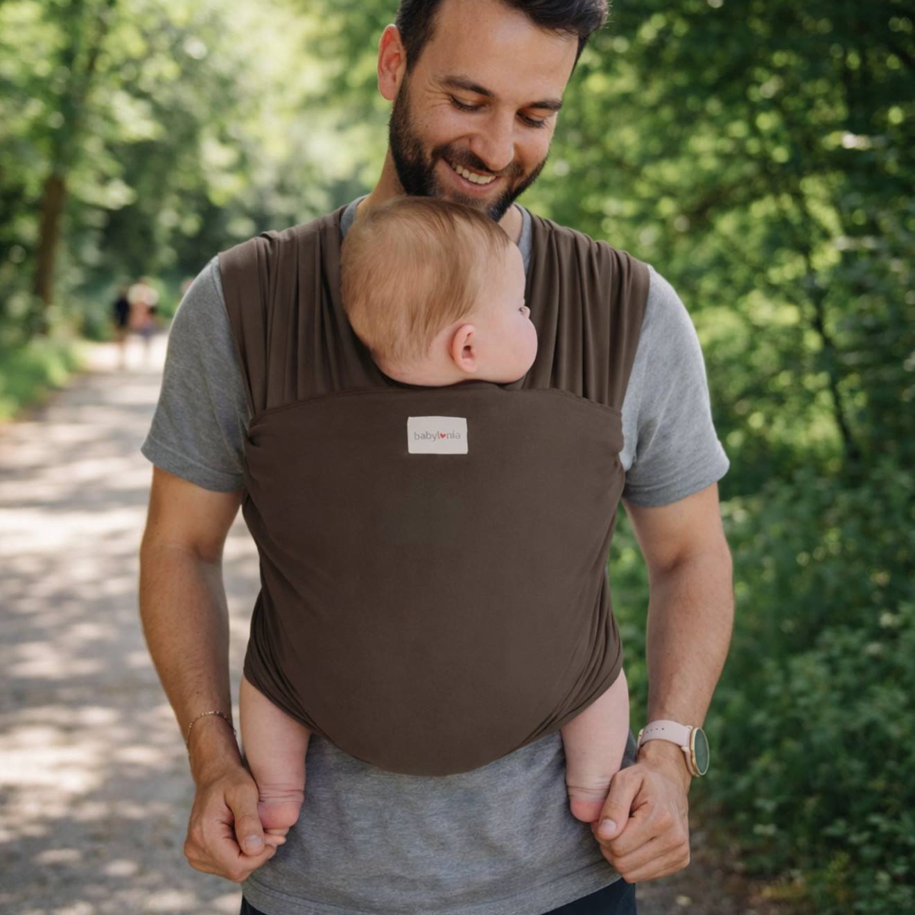 Écharpe De Portage En Coton Biologique Tricot Slen Chocolat (Babylonia) - Image 1
