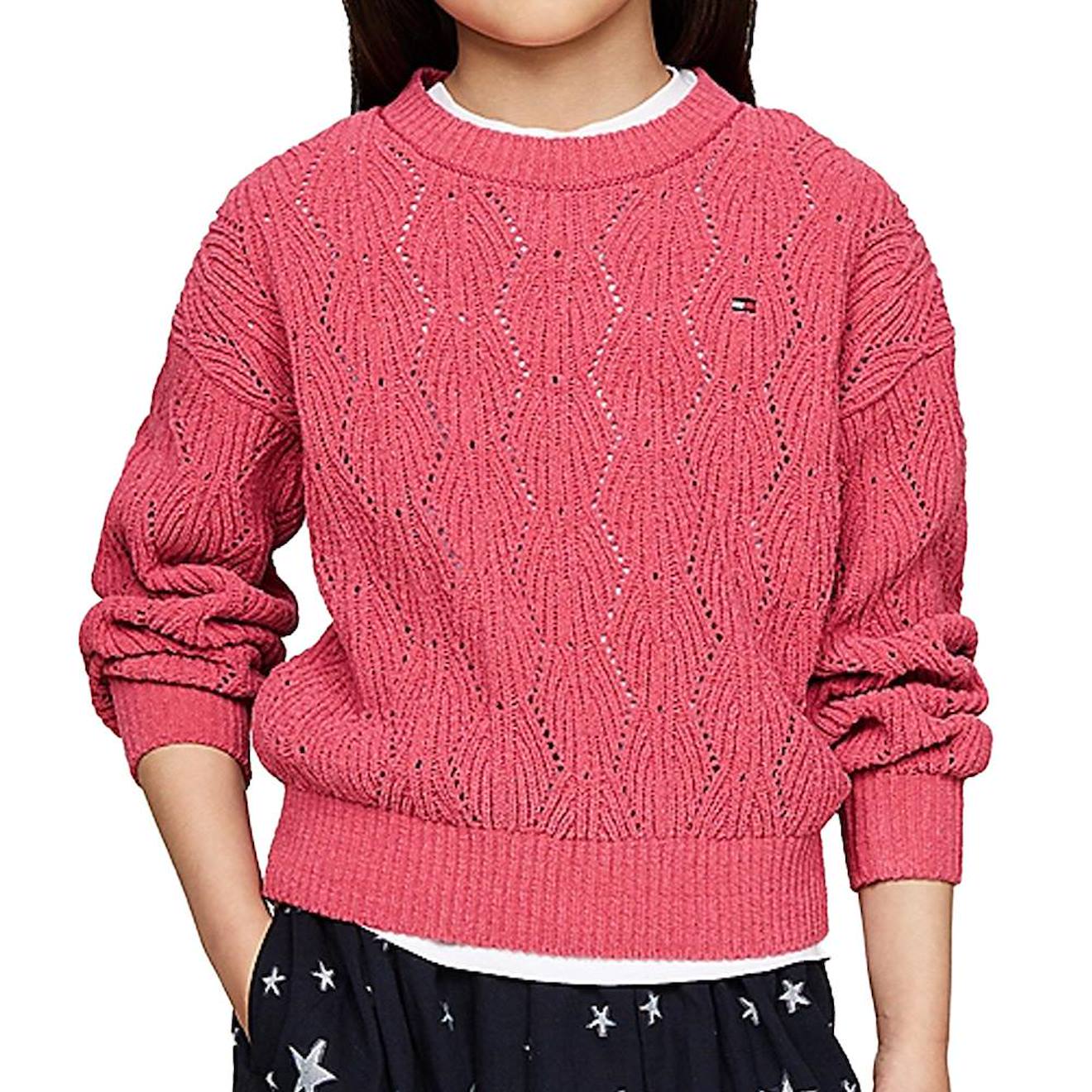 Pull Fille Chenille Rose