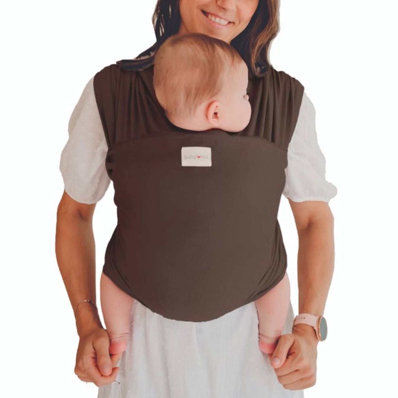 Écharpe De Portage En Coton Biologique Tricot Slen Chocolat (Babylonia) - Couverture