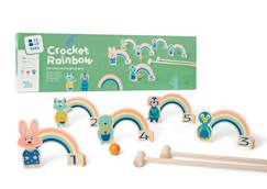Jouet-Jeux de plein air-Sports de plein air-Set de croquet arc-en-ciel en bois fsc - jeu extérieur pour enfant