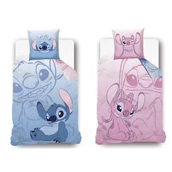 Linge de maison et décoration-Linge de lit enfant-Housse de couette-Housse de couette disney stitch et angel recto/verso coton