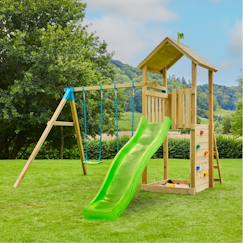 Jouet-Aire de jeux plateforme toboggan olivète bois fsc®