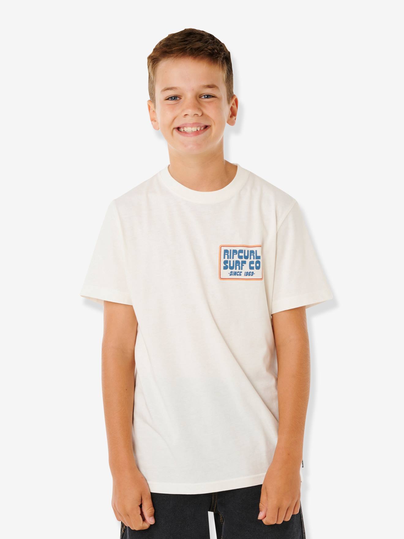 T-shirt garçon manches courtes écru