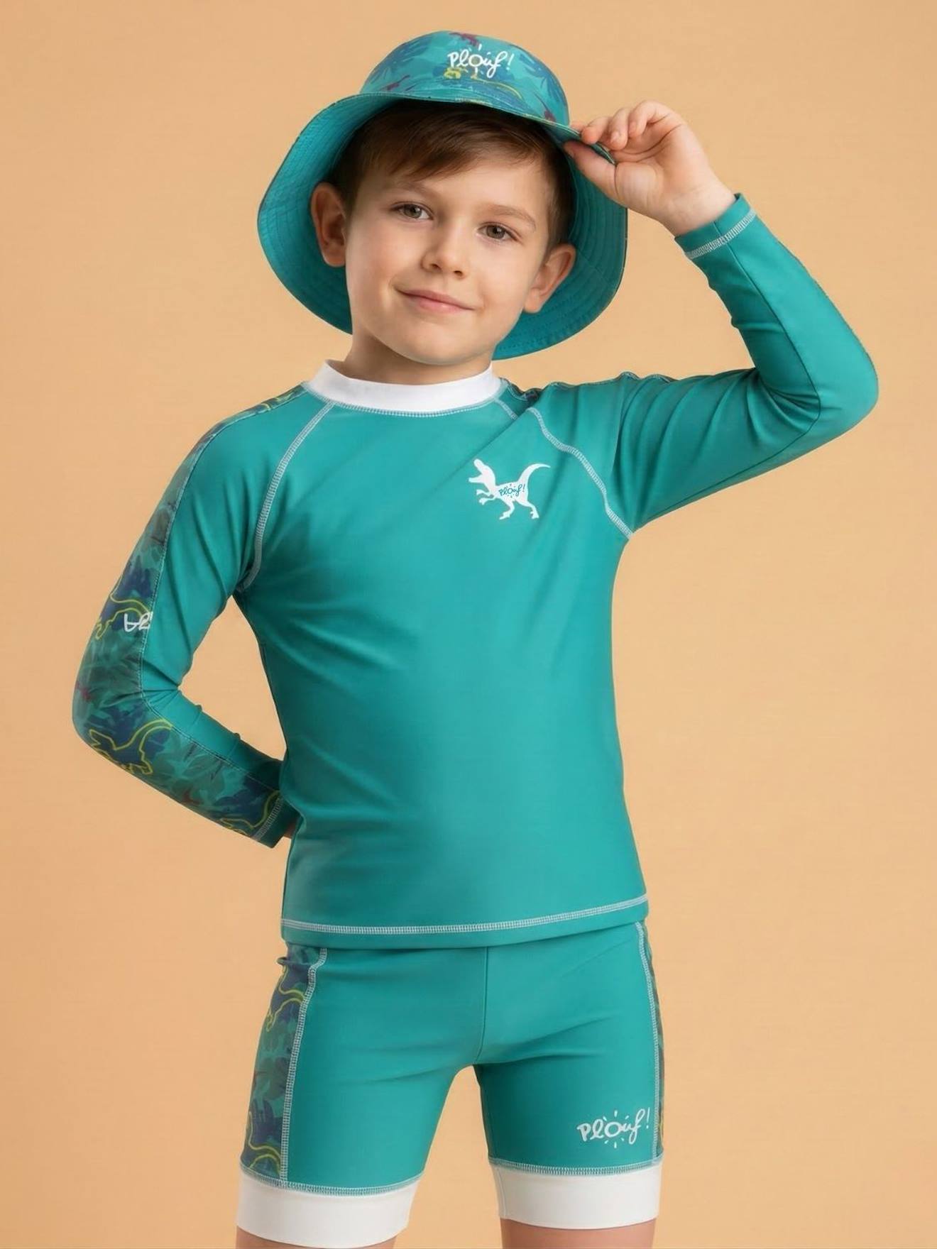 Ensemble Anti-uv Garçon : Iguanodon Vert