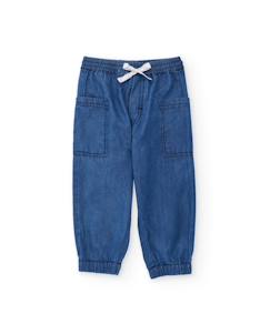 Pantalon pour garçon en toile avec denim léger  - vertbaudet enfant