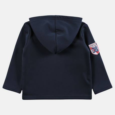 Veste sweat à capuche boutonnée garçon Ecru+Kaki+Marine 14 - vertbaudet enfant 