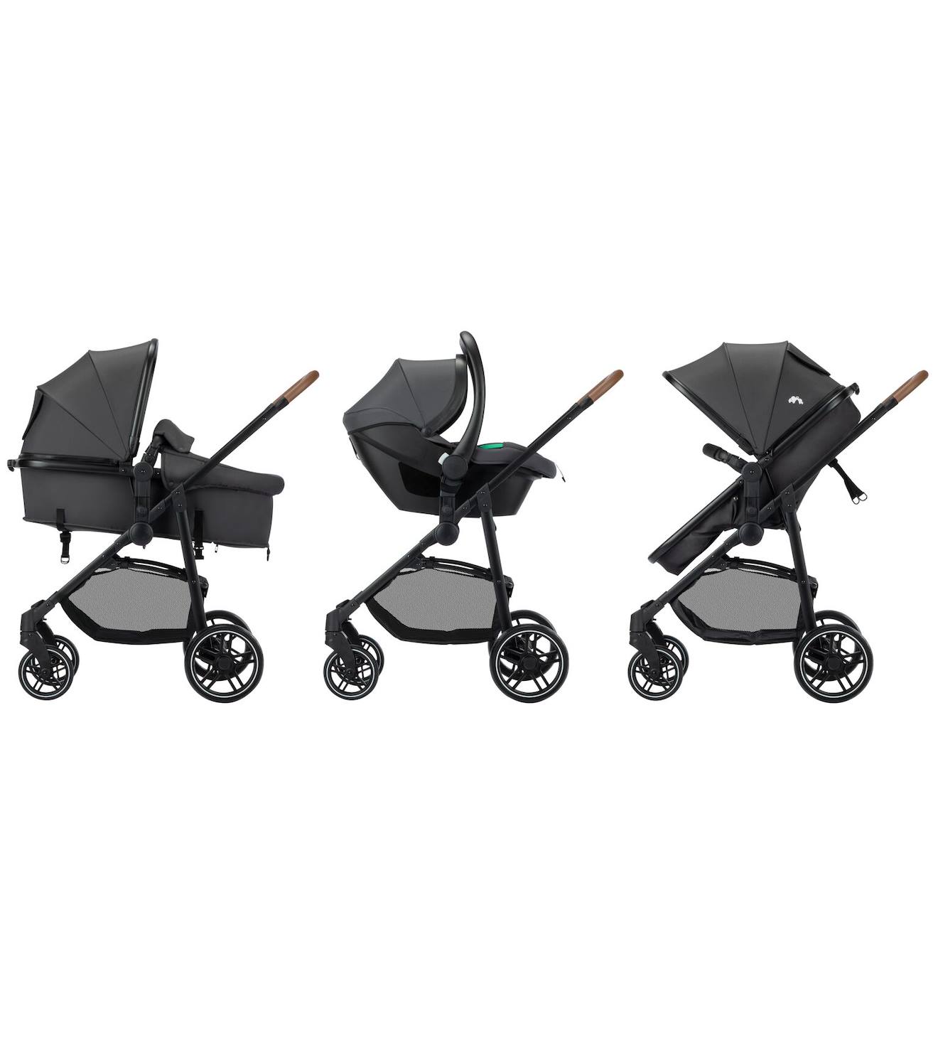 Poussette 3 En 1 I-size Avec Assise Convertible En Nacelle Et Cosi, Haze Trio Lux Mineral Graphite (Bébé Confort) - Image 1