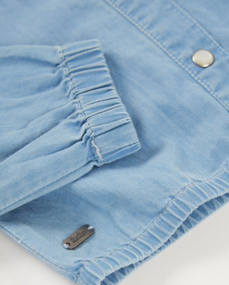Chemise pour fille en tissu en denim léger Bleu 4 - vertbaudet enfant 