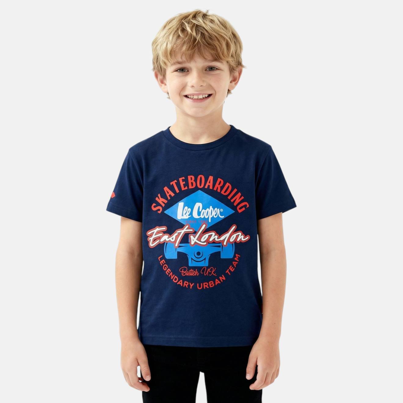 T-shirt Manches Courtes Garçon Avec Imprimé Marine