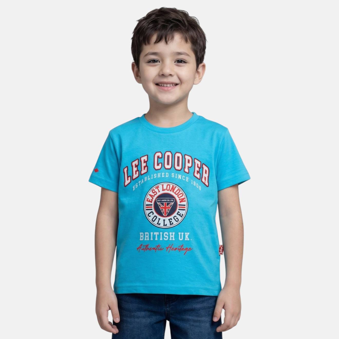 T-shirt Manches Courtes Avec Imprimé Bleu