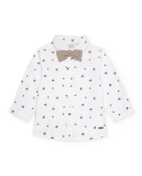 Chemise garçon en tissu uni avec nœud papillon amovible  - vertbaudet enfant