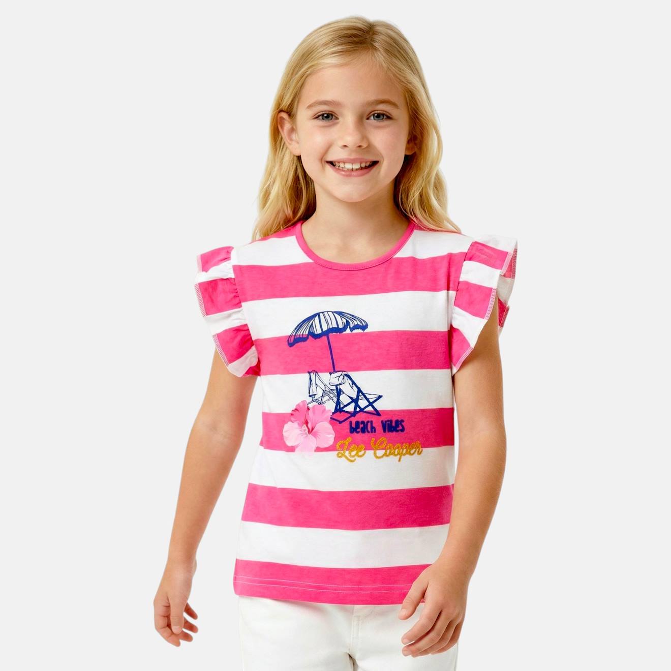 Top À Rayures Avec Imprimé Fille Fushia
