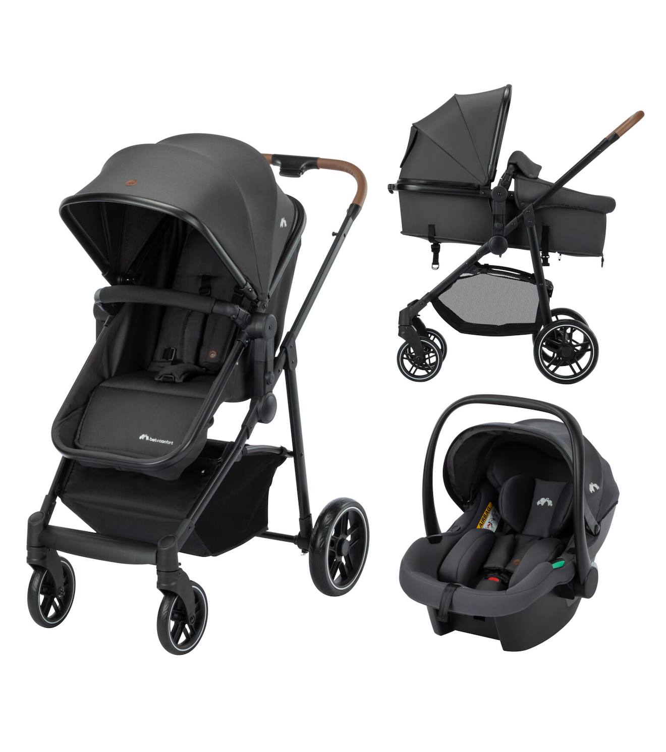 Poussette 3 En 1 I-size Avec Assise Convertible En Nacelle Et Cosi, Haze Trio Lux Mineral Graphite (Bébé Confort) - Couverture